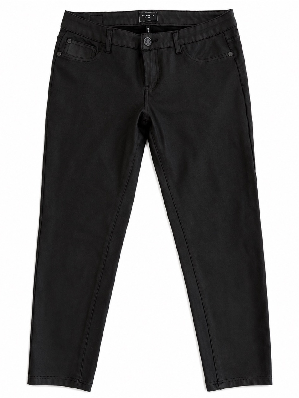 Celebrity Pink Black Coated Skinny Jeans Size Juniors 11/30